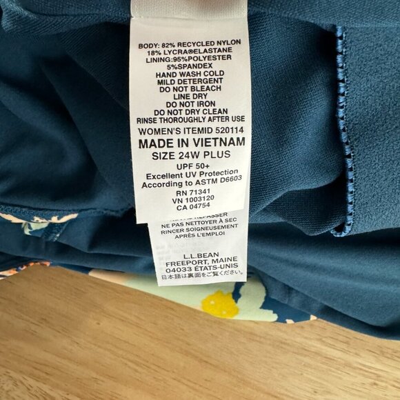 L.L. Bean Tankini Swim Top Womens 24W Tropical Floral Multicolored NWT SW-1955 - Picture 8 of 8